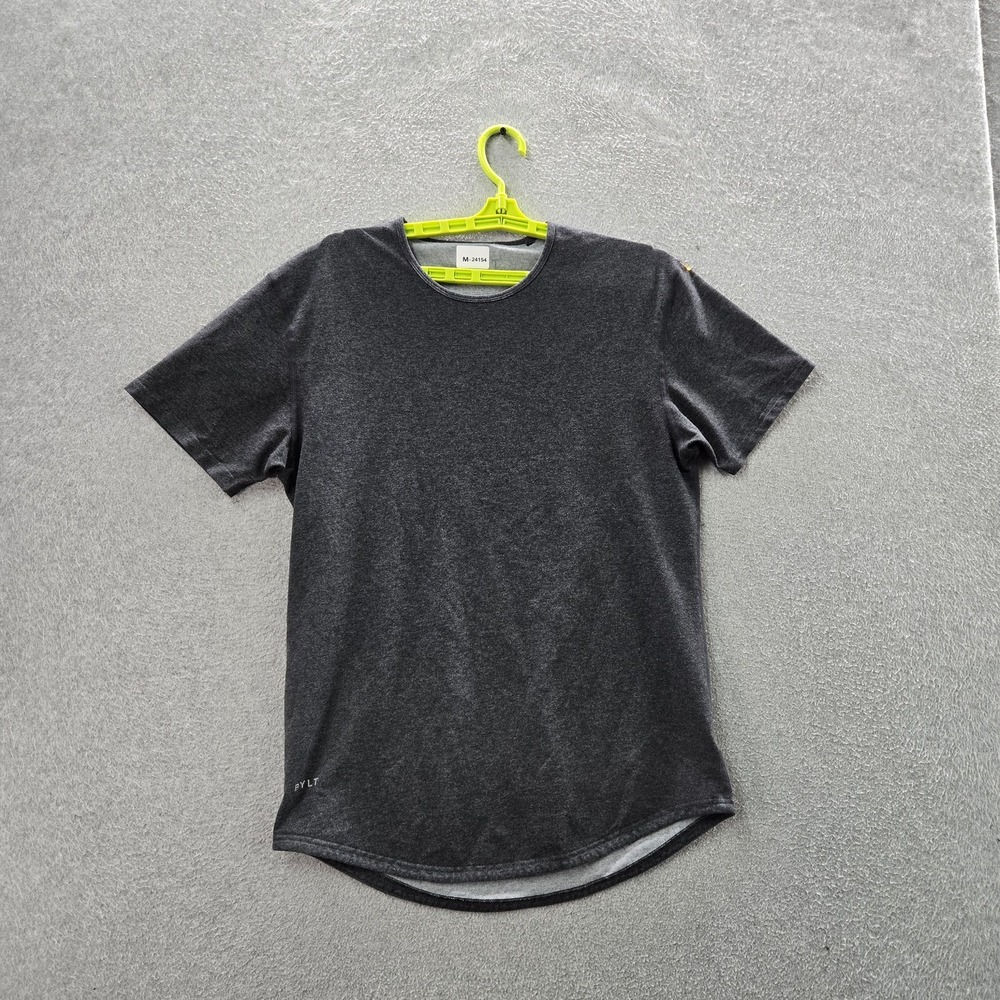BYLT Men Shirt MEDIUM Dark Gray Logo Short Sleeve